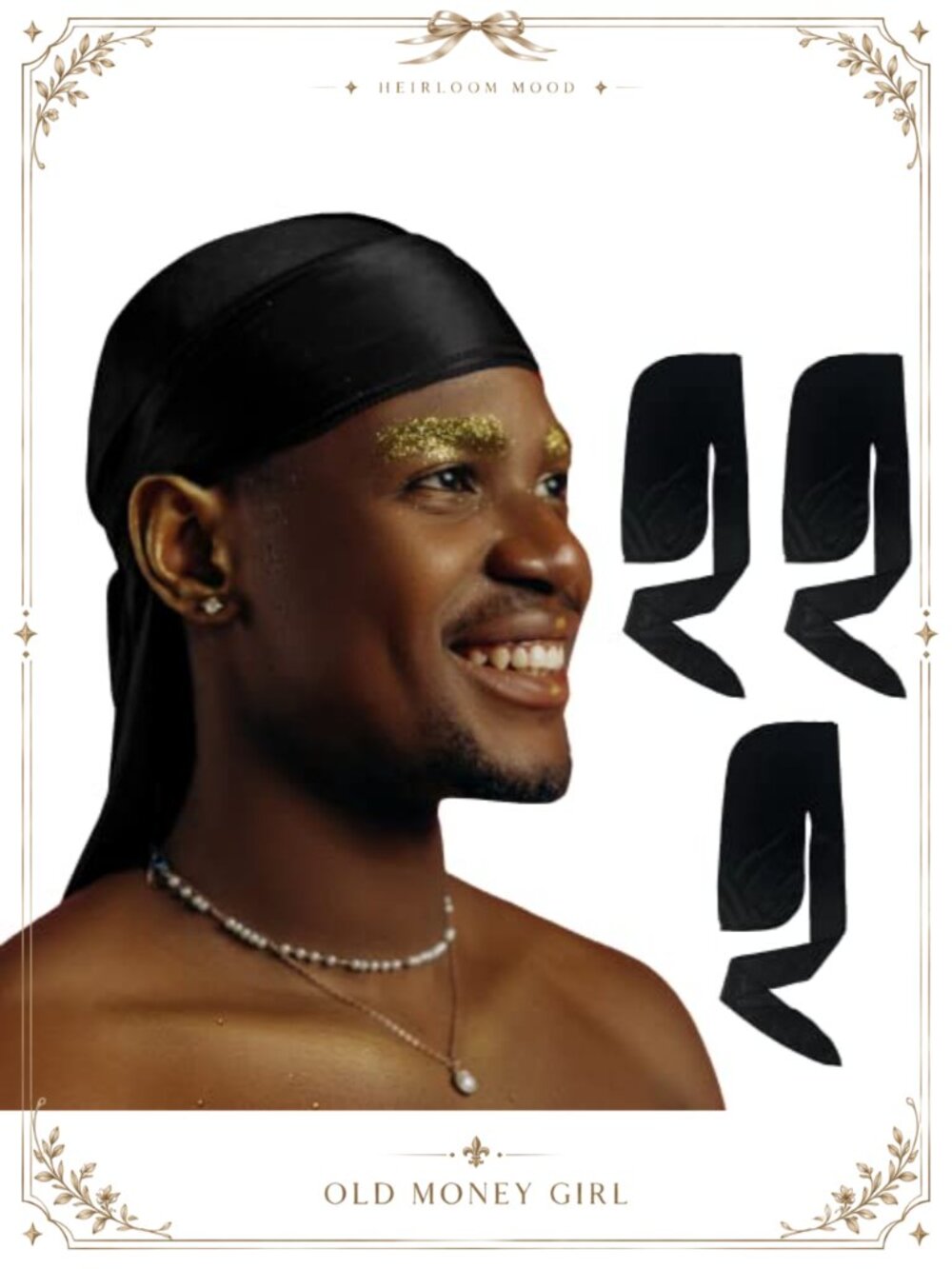 4 Pack Silk Satin Durag Long Wide Tail Headwrap Hair Accessory